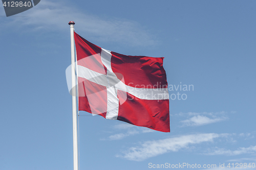 Image of National flag of Denmark in red and white