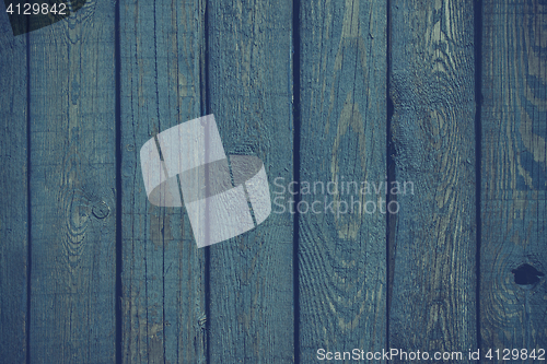 Image of Wooden planks with blue paint