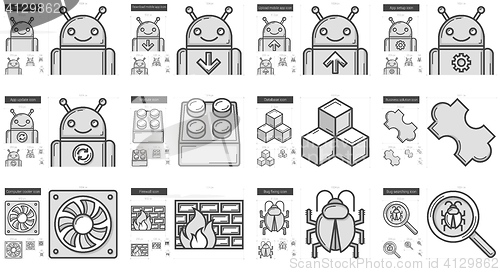 Image of Programming line icon set.