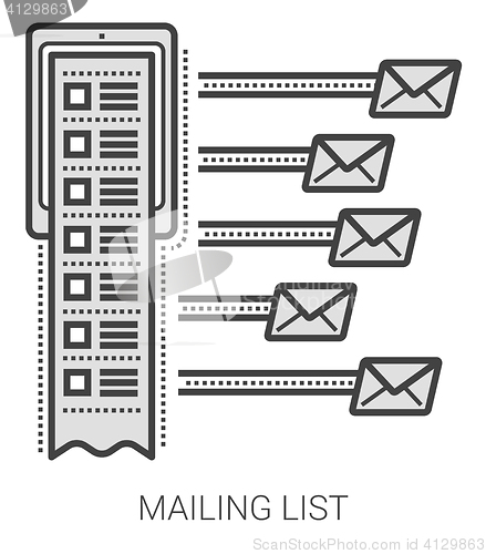 Image of Mailing list line icons.