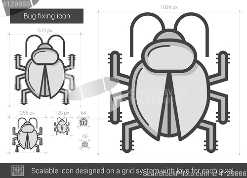 Image of Bug fixing line icon.