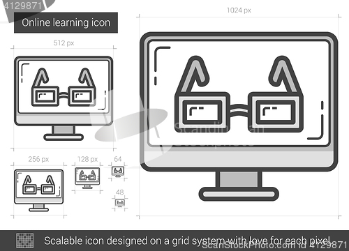 Image of Online learning line icon.
