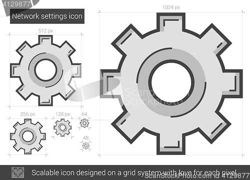 Image of Network settings line icon.