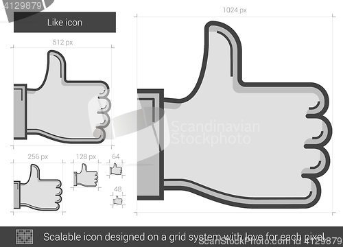 Image of Like line icon.