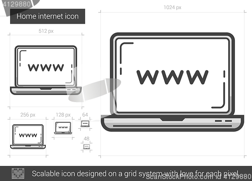 Image of Home internet line icon.