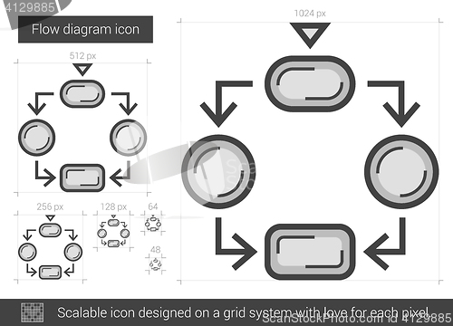 Image of Flow diagram line icon.