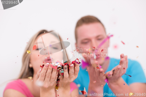 Image of romantic couple celebrating