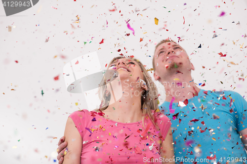 Image of romantic couple celebrating