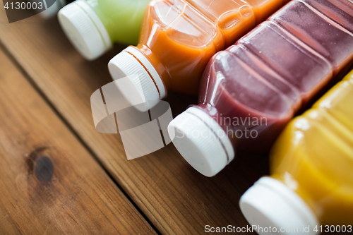 Image of bottles with different fruit or vegetable juices