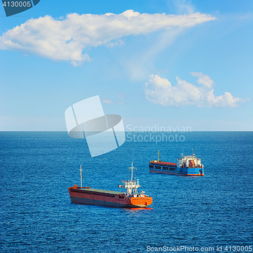 Image of Cargo Ships in the Sea