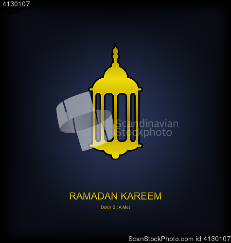 Image of Golden Fanoos on Dark Background for Ramadan Kareem