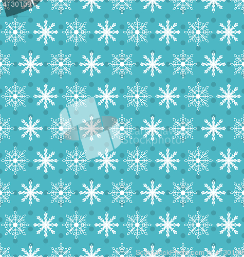 Image of Seamless Christmas pattern with xmas snowflakes