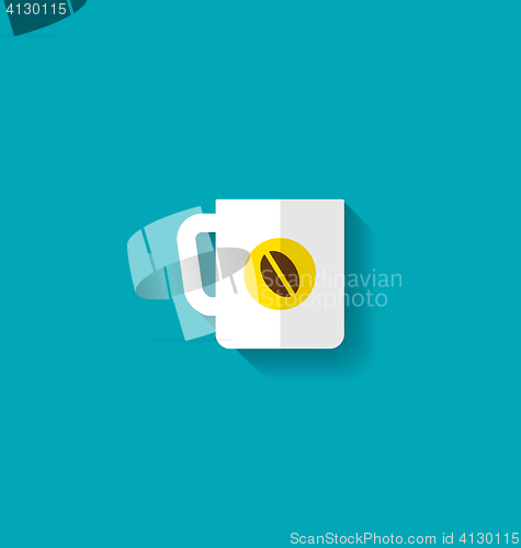 Image of Flat Icon of Cup of Coffee
