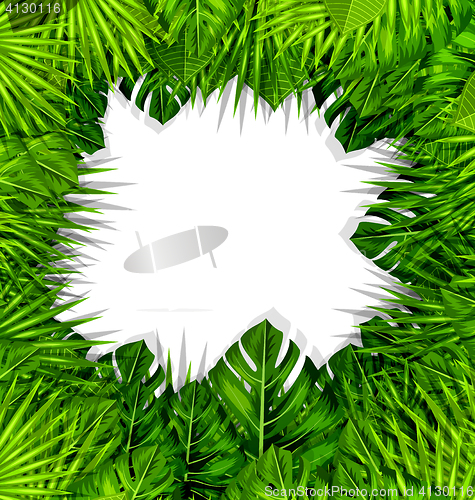 Image of Summer Fresh Background with Green Tropical Leaves