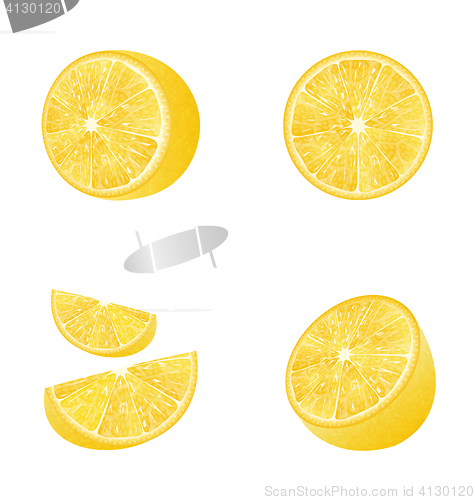 Image of Set of Fruit Lemons Isolated