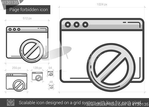 Image of Page forbidden line icon.