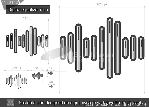 Image of Digital equalizer line icon.