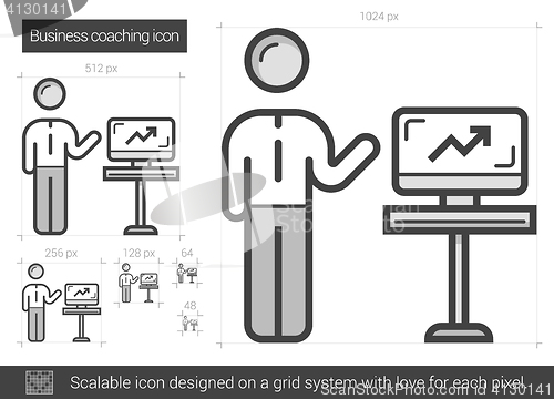 Image of Business coaching line icon.