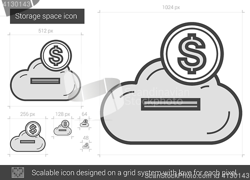 Image of Storage space line icon.