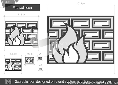 Image of Firewall line icon.