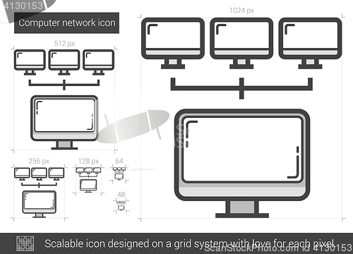 Image of Computer network line icon.