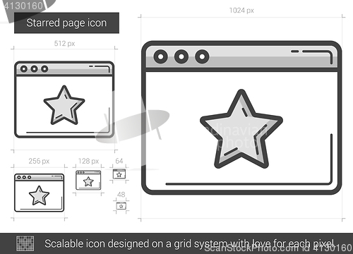 Image of Starred page line icon.