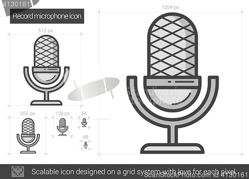 Image of Record microphone line icon.