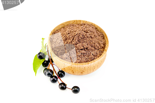 Image of Flour bird cherry in bowl with berries