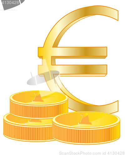 Image of Sign euro and coins