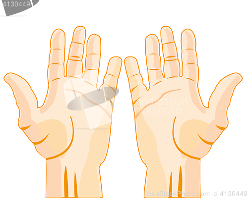 Image of Stretched palm of the person