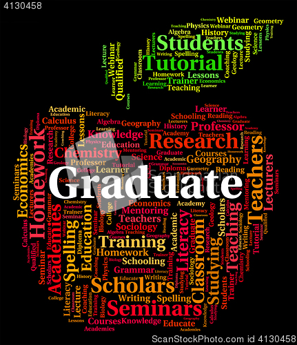 Image of Graduate Word Shows Text Graduating And Degree