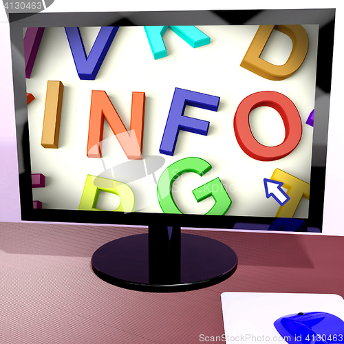 Image of Info Button On Computer Showing Getting Information Online