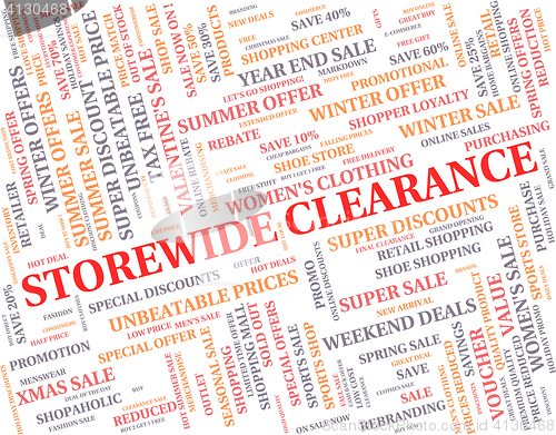 Image of Storewide Clearance Indicates The Lot And Bargain