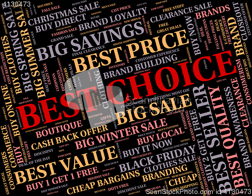 Image of Best Choice Indicates Number One And Buy