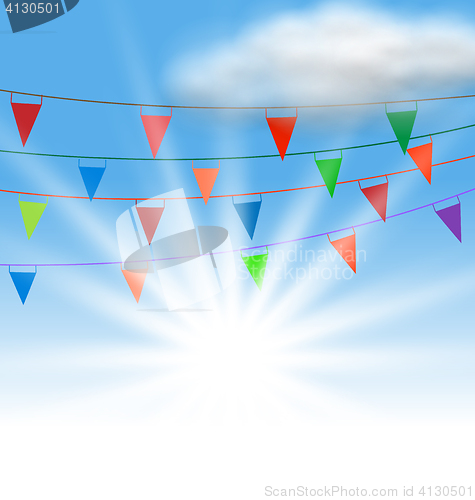 Image of Multicolored Buntings Flags Garlands