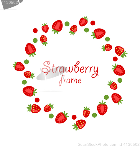 Image of Abstract Round Frame Made of Strawberry