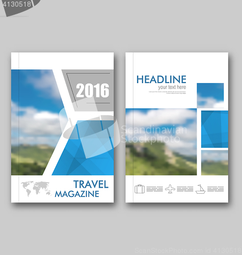 Image of Brochure Template of Travel Magazine, Cover Design Annual Report