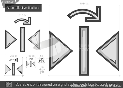 Image of Redo reflect vertical line icon.