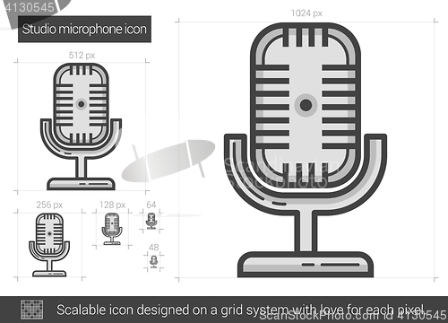 Image of Studio microphone line icon.