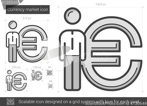Image of Currency market line icon.