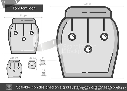 Image of Tom tom line icon.