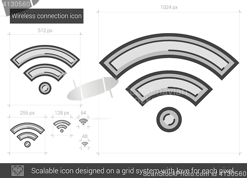 Image of Wireless connection line icon.