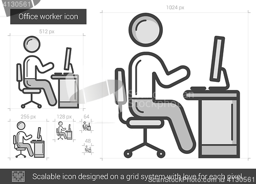 Image of Office worker line icon.