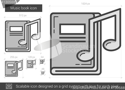 Image of Music book line icon.