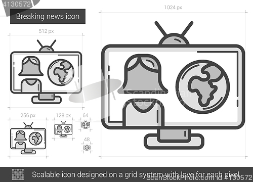 Image of Breaking news line icon.