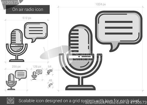 Image of On air radio line icon.