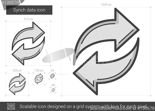 Image of Synch data line icon.