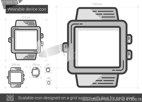 Image of Wearable device line icon.