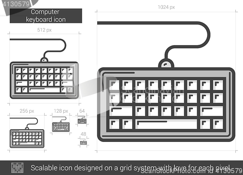 Image of Computer keyboard line icon.