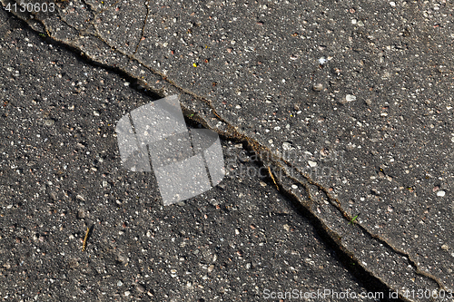 Image of asphalt broken closeup